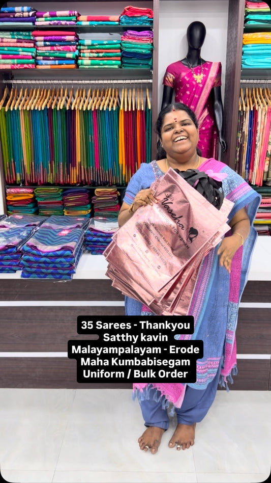 35 Sarees - Thankyou Satthy kavin -Malayampalayam - Erode - Maha Ku...