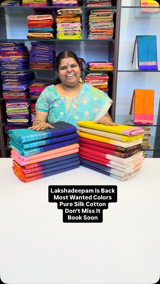 Lakshadeepam Design | Pure Silk Cotton | Book soon | Flat 5% less 
...