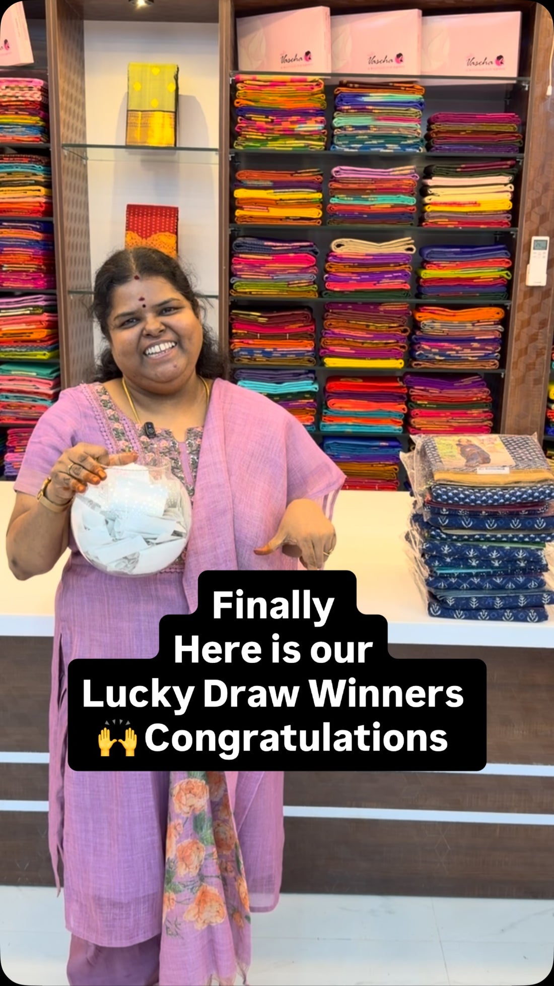 Finally Here is our lucky draw winners … Congratulations 🙌 

Valli...