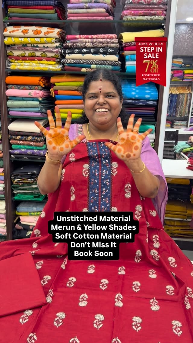 Step In Sale - Flat 7% less - Unstitched Material -  College / Offi...