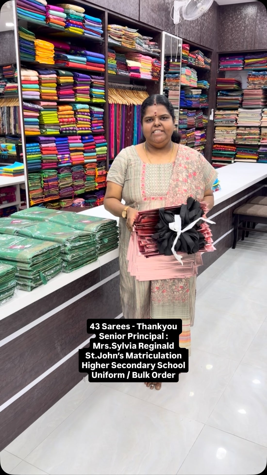 43 Sarees - Thankyou Senior Principal :  Mrs.Sylvia Reginald . 
Tha...