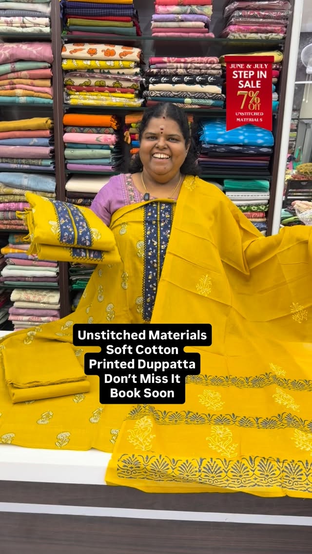 Step In Sale - Flat 7% less - Unstitched Material -  College / Offi...