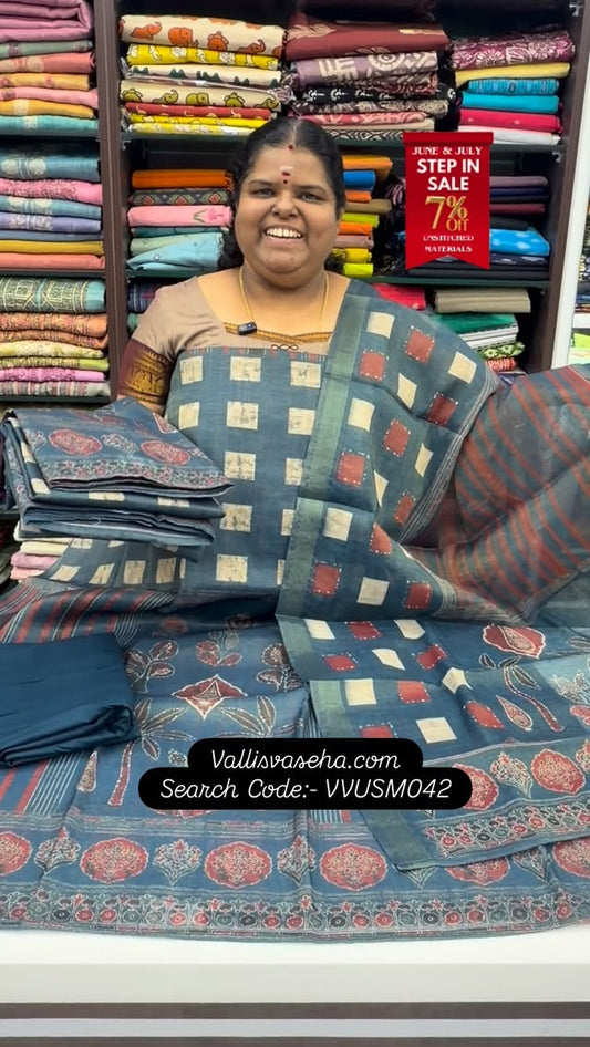 Step In Sale - Flat 7% less - Unstitched Material -  College / Offi...