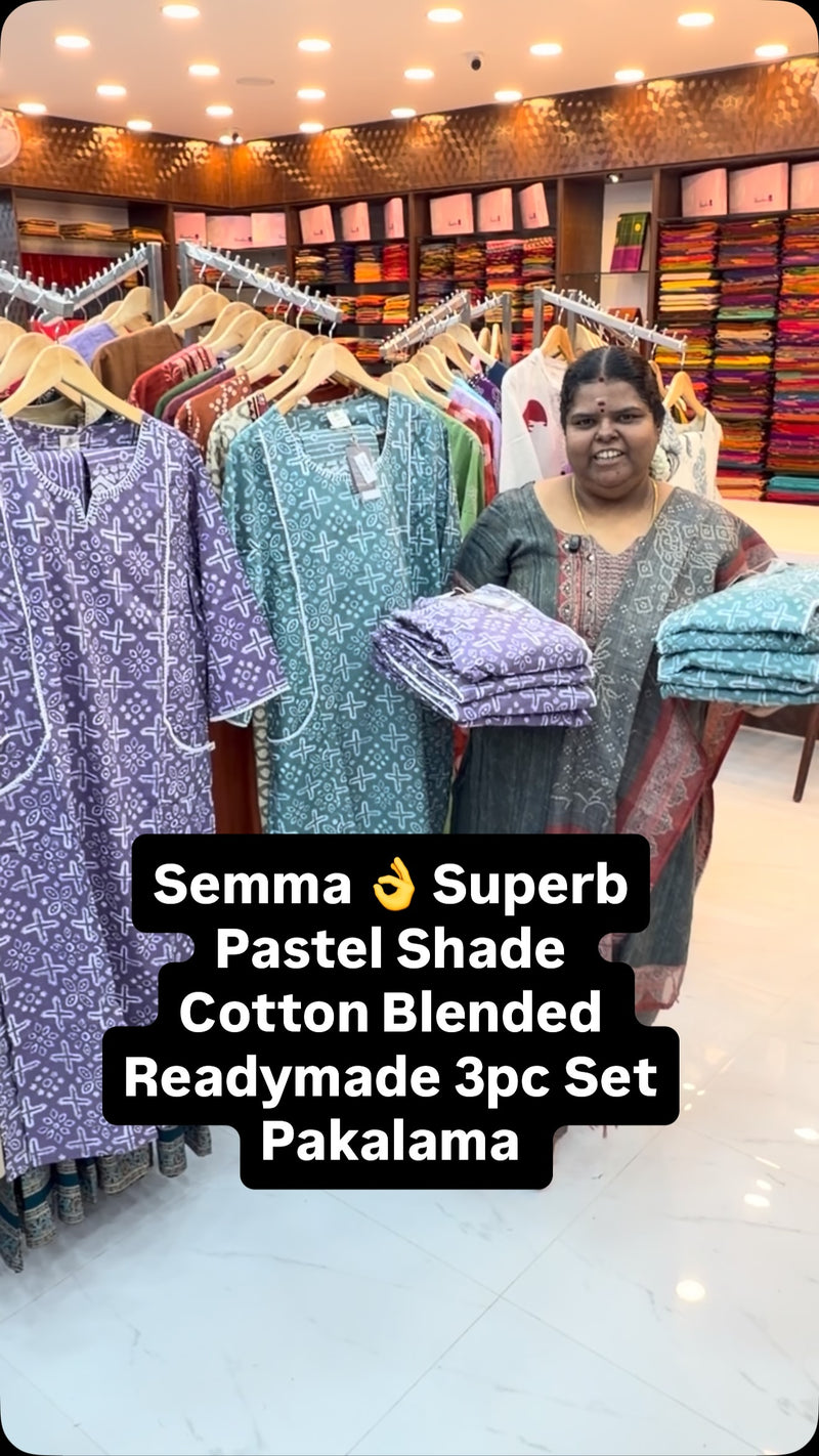 Readymade - 3pc Set -  Top & Bottom & Duppatta- Soft Cotton Blended...