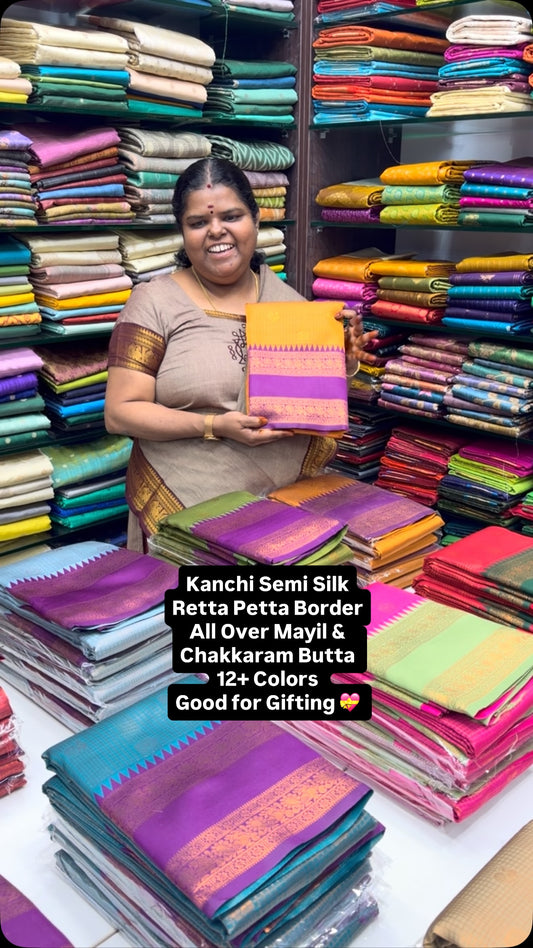 Get Ready to shine in Kanchi Semi silk saree 💫⚡️ | Good for giftin...