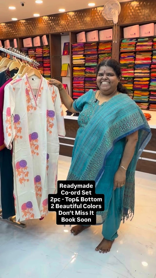 Readymade - Co-Ord Set -  Top & Bottom - Soft Cotton - Comfortable ...
