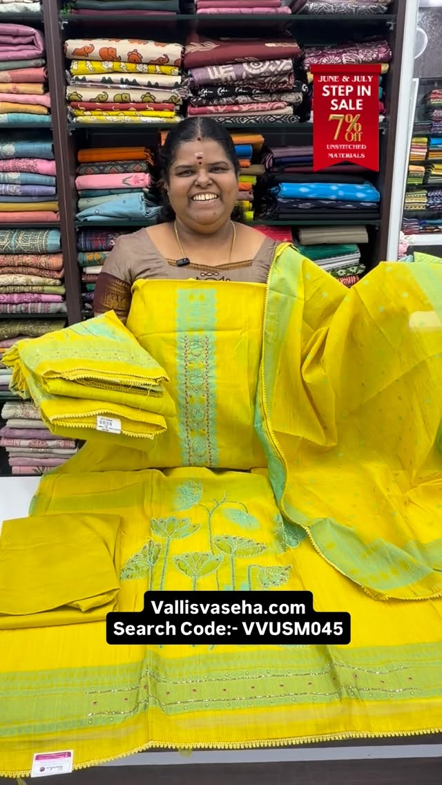 Step In Sale - Flat 7% less - Unstitched Material -  College / Offi...