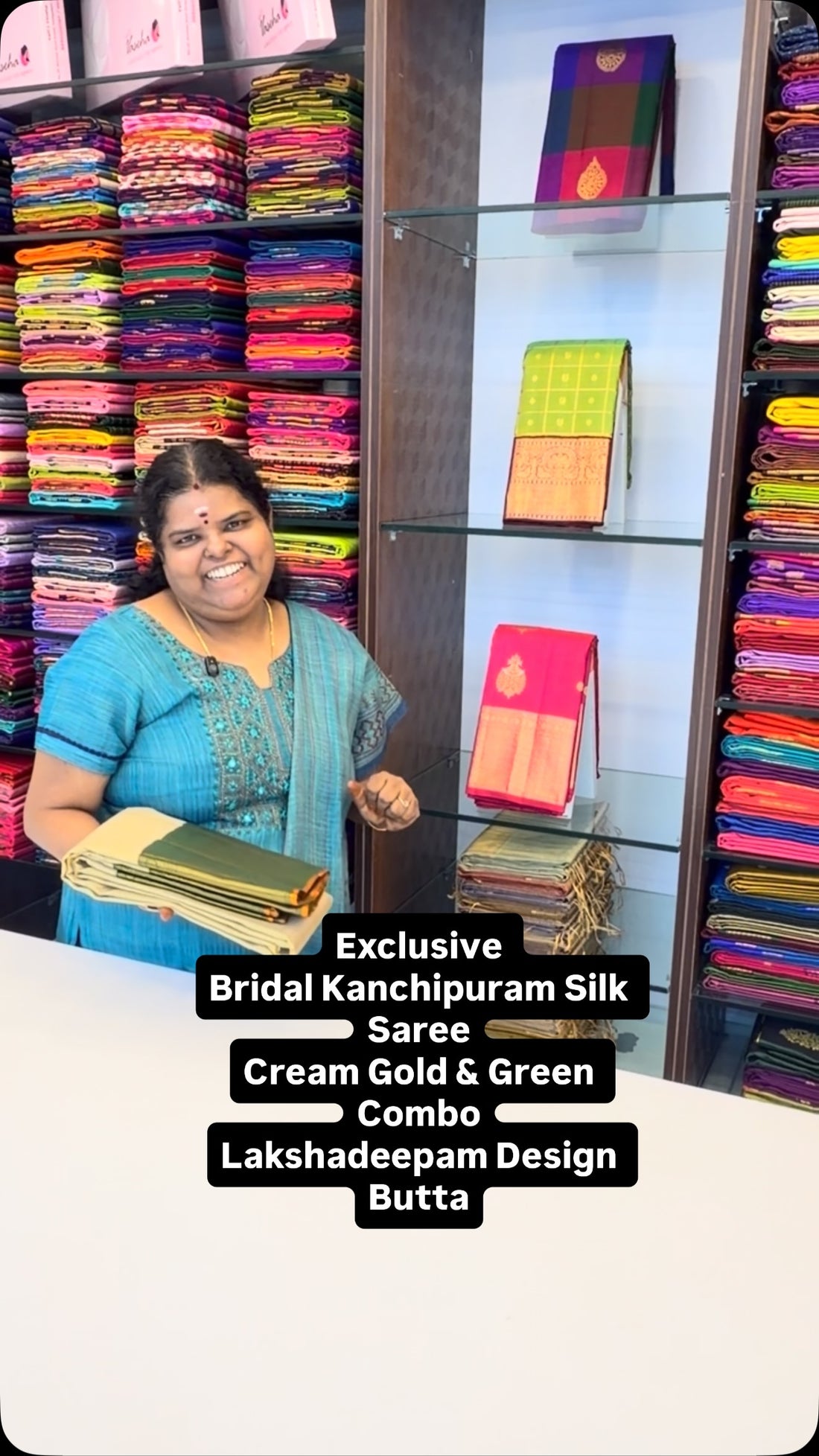 Creamish Gold & Green Combo | Bridal Silk | Pure Korvai Kanchipuram...