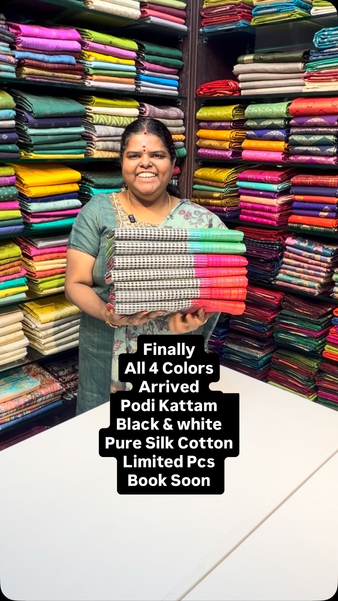 Podi Kattam | Black & White kattam with Retta Petta Border | Pure S...
