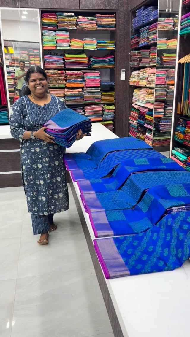 Kora Tanchoi Sarees - Blue Shade - Good For gifting - Flat 145/- le...