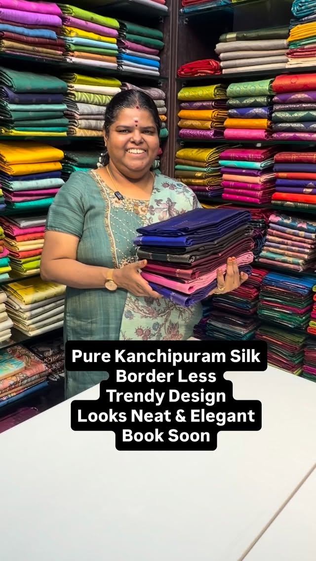 Pure Kanchipuram Silk Saree | Border less | Flat 5% less 

Vallisva...