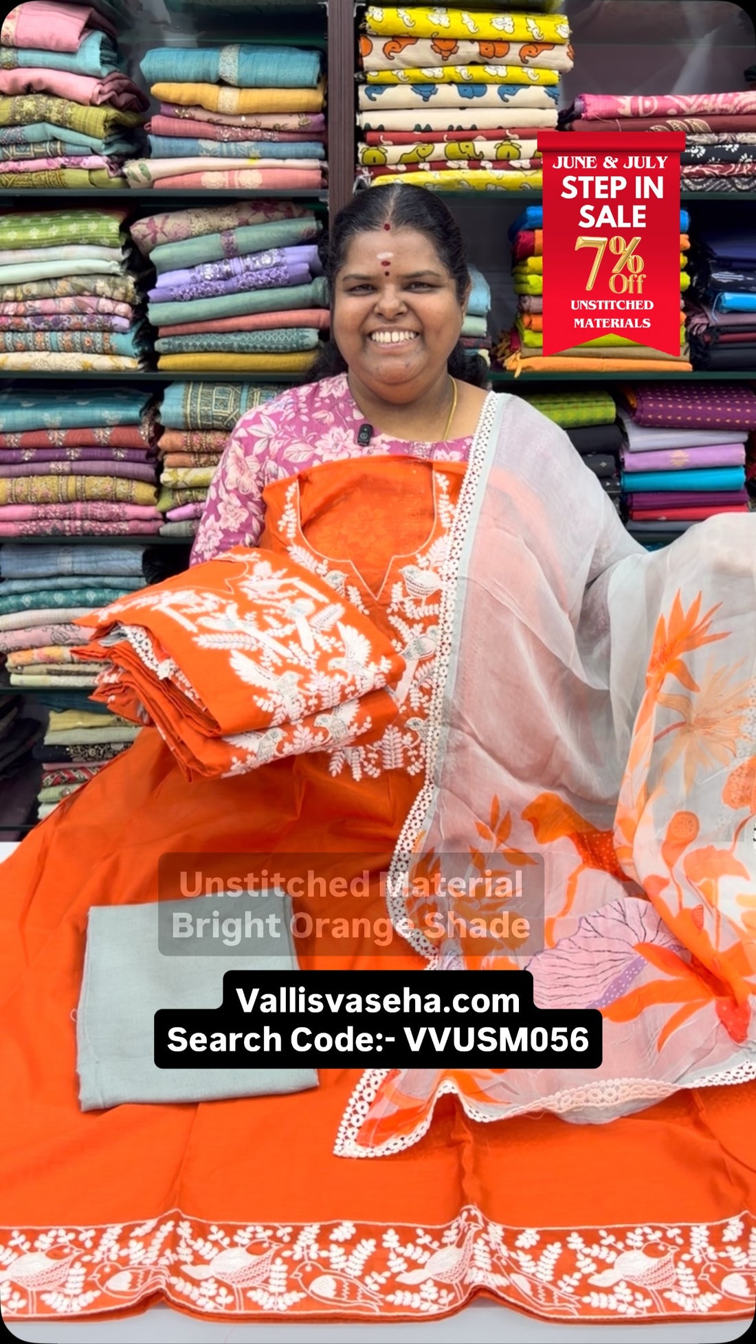 Step In Sale - Flat 7% less - Unstitched Material -  College / Offi...