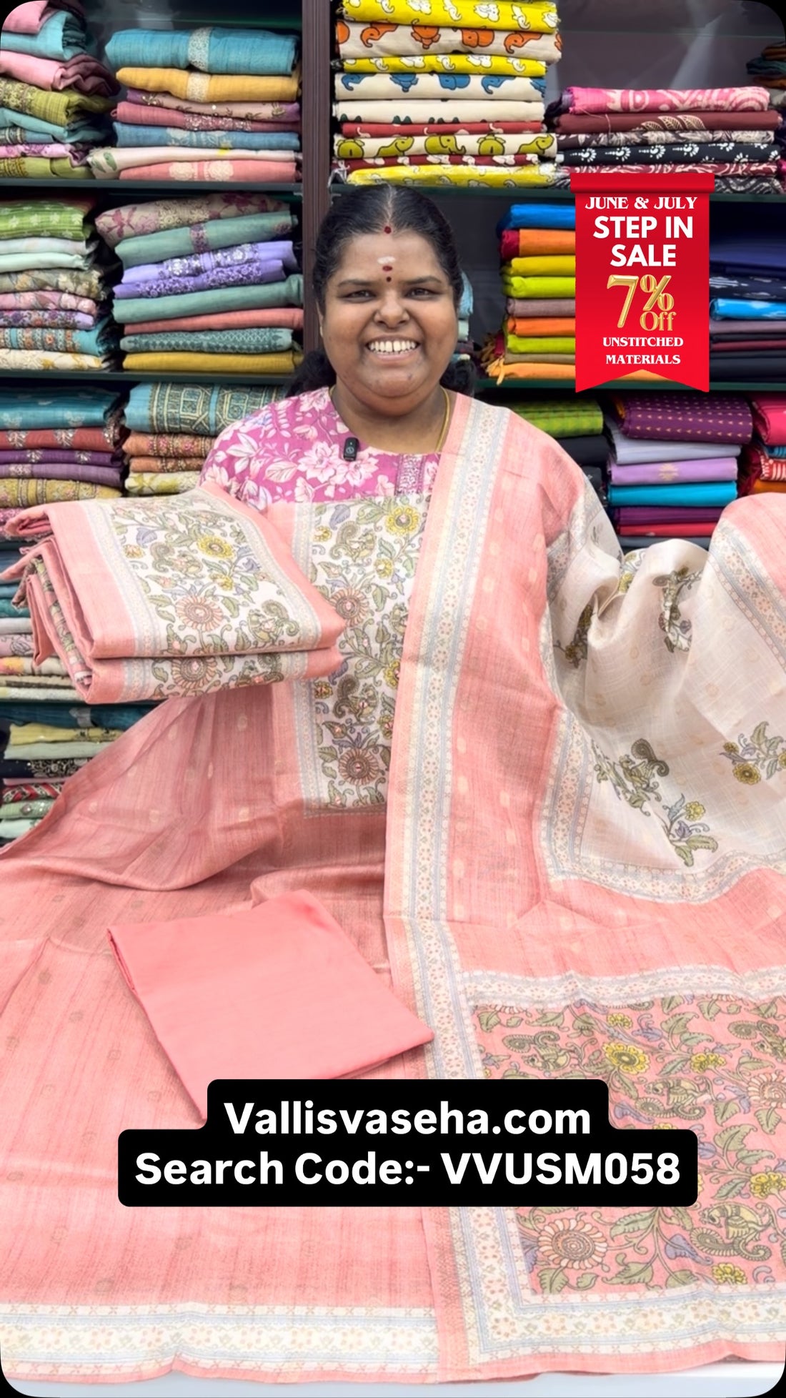 Step In Sale - Flat 7% less - Unstitched Material -  College / Offi...