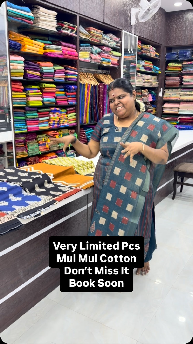Mul Mul Cotton Printed Sarees - Soft & Smooth Texture - Book Soon

...