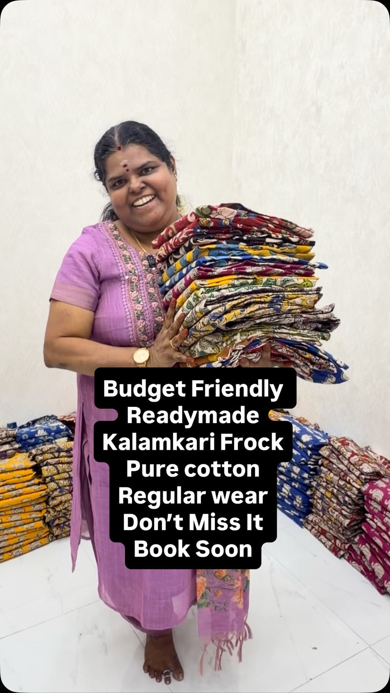 Budget Friendly | Readymade | Pure Cotton | Kalamkari Frock | Don’t...