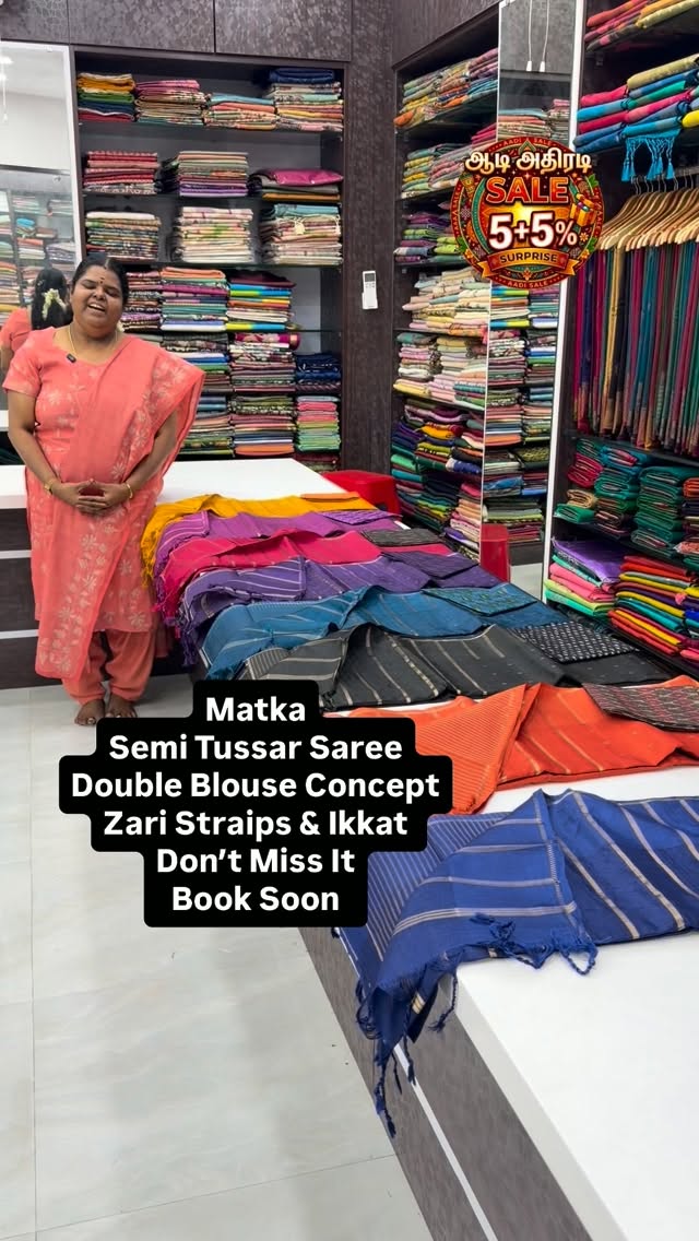Matka Semi Tussar Silk Saree | Double Blouse | Good For Gifting 

V...