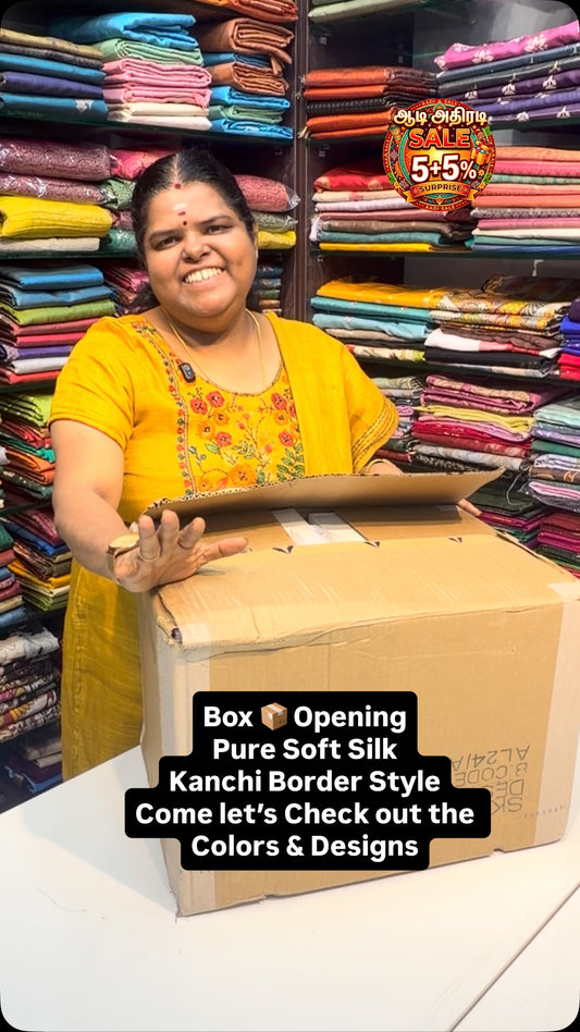 Kanchi Border | Pure Soft Silk Saree | Flat 5% less 

Vallisvaseha....