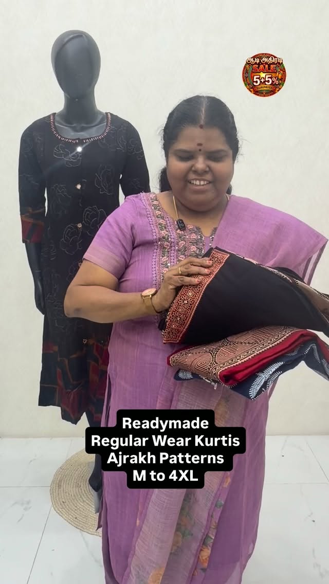 Readymade - Kurtis -  Ajrakh Style - Mixed Varieties 

Size:- M To ...