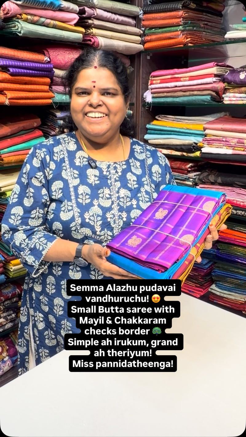 Semma Alazhu pudavai vandhuruchu! 😍
Small Butta saree with Mayil &...