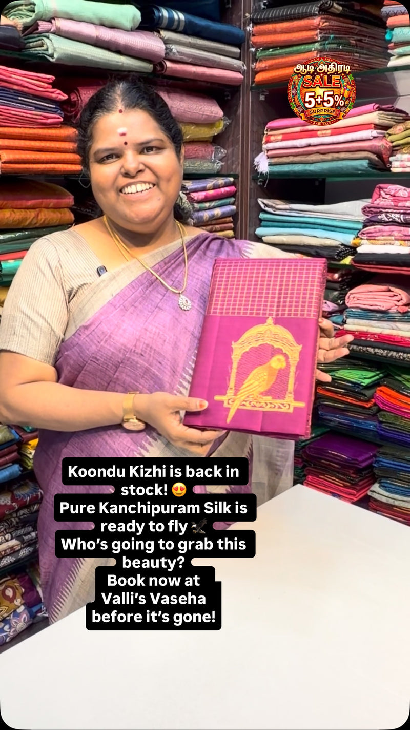 Pure Kanchipuram Silk Saree | Flat 5% less 

Vallisvaseha.com
Searc...
