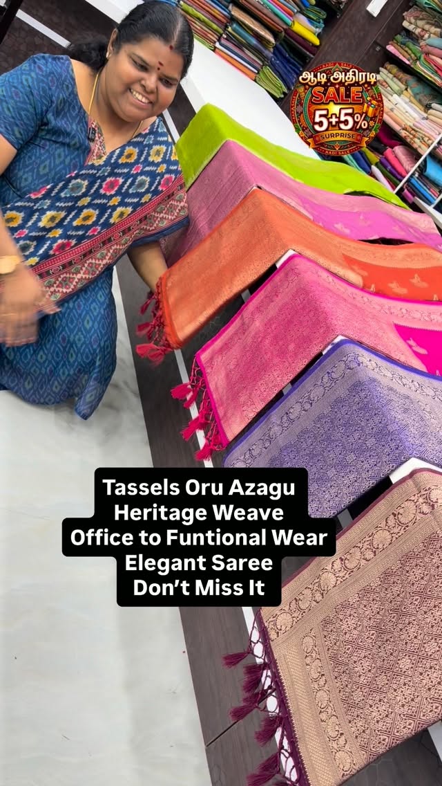 Heritage Silk Saree - Soft & Smooth Texture - All Over weaving patt...