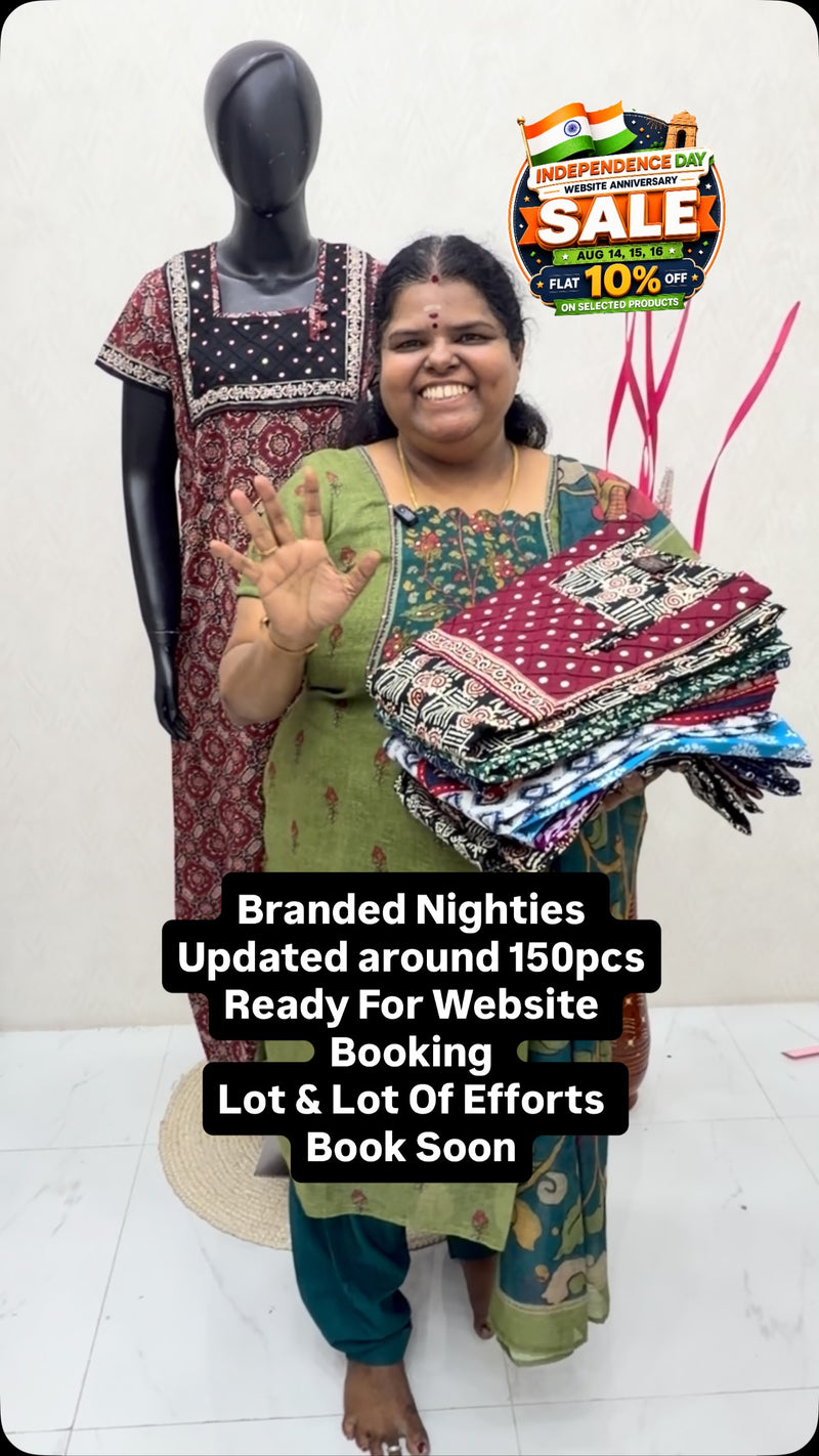 Branded Nighties 
Uploaded around 150pcs
Ready For Website Booking ...