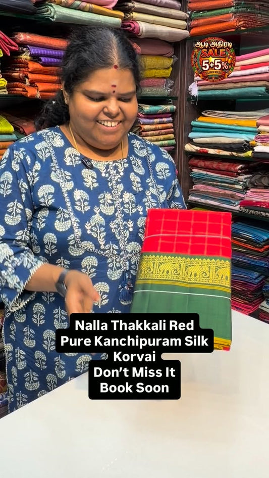Pure Kanchipuram Silk Saree | Flat 5% less 

Vallisvaseha.com
Searc...