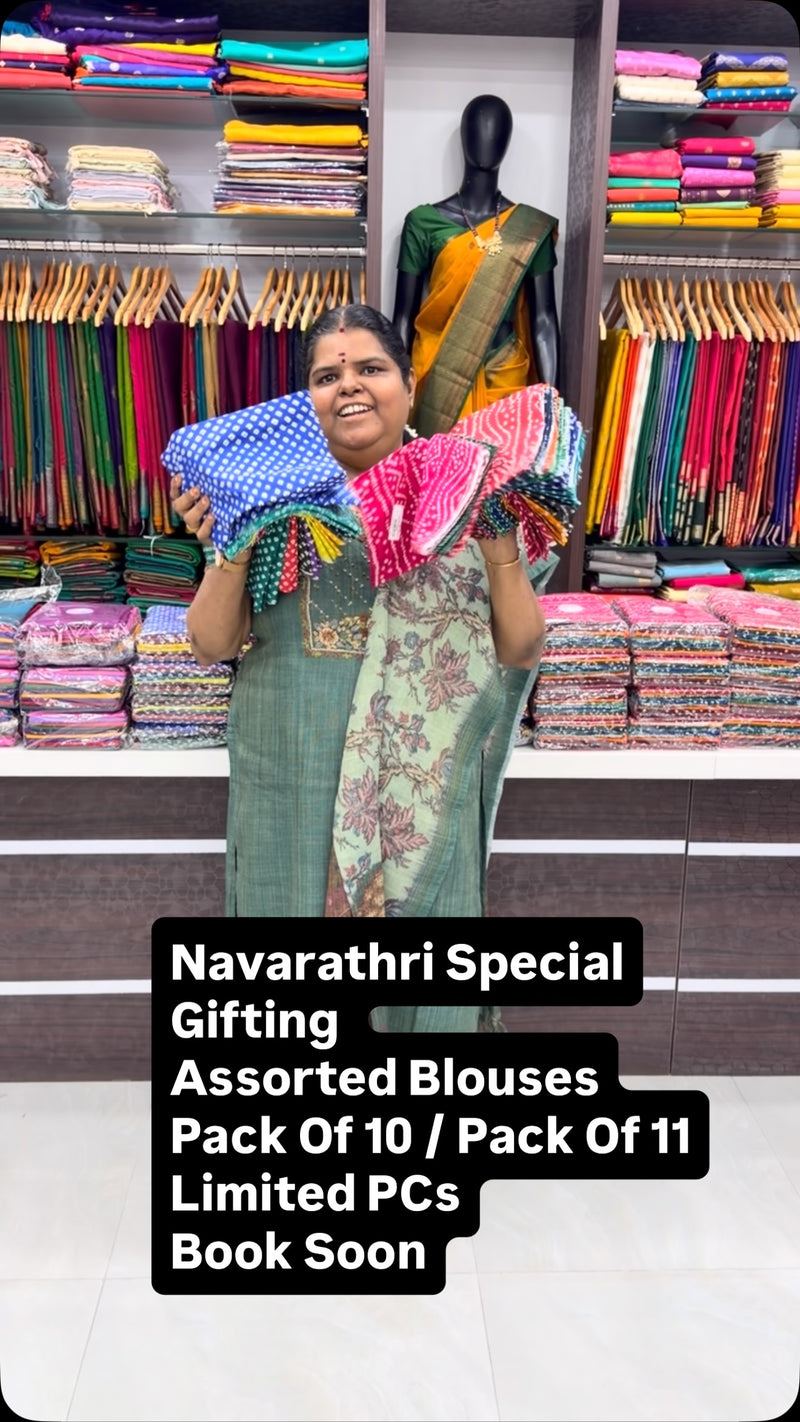 Navarathri - Different Blouse Bits - Assorted Blouse Colors will co...