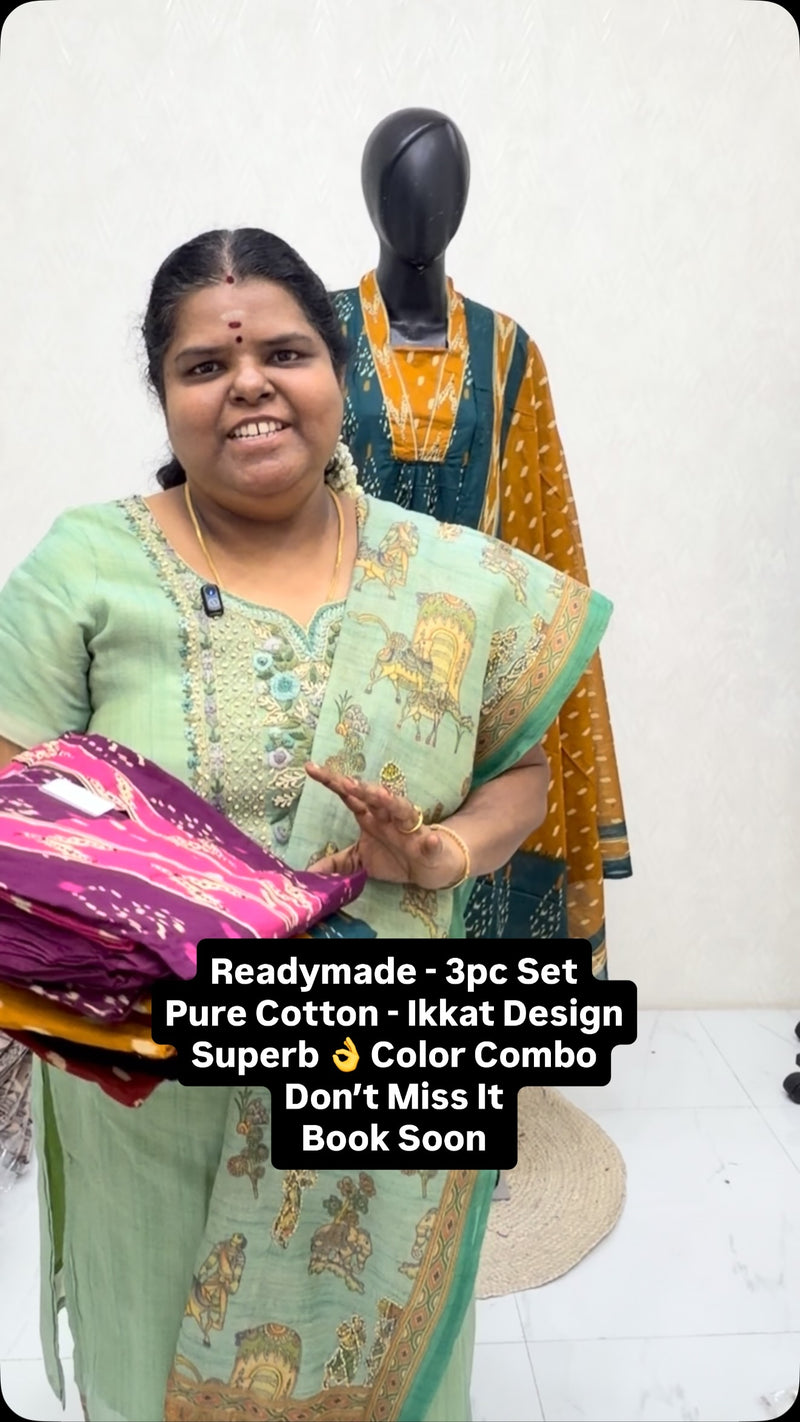 Readymade - Semi Anarkali Sets - Cotton - 3 pc Set | Don’t Miss It ...