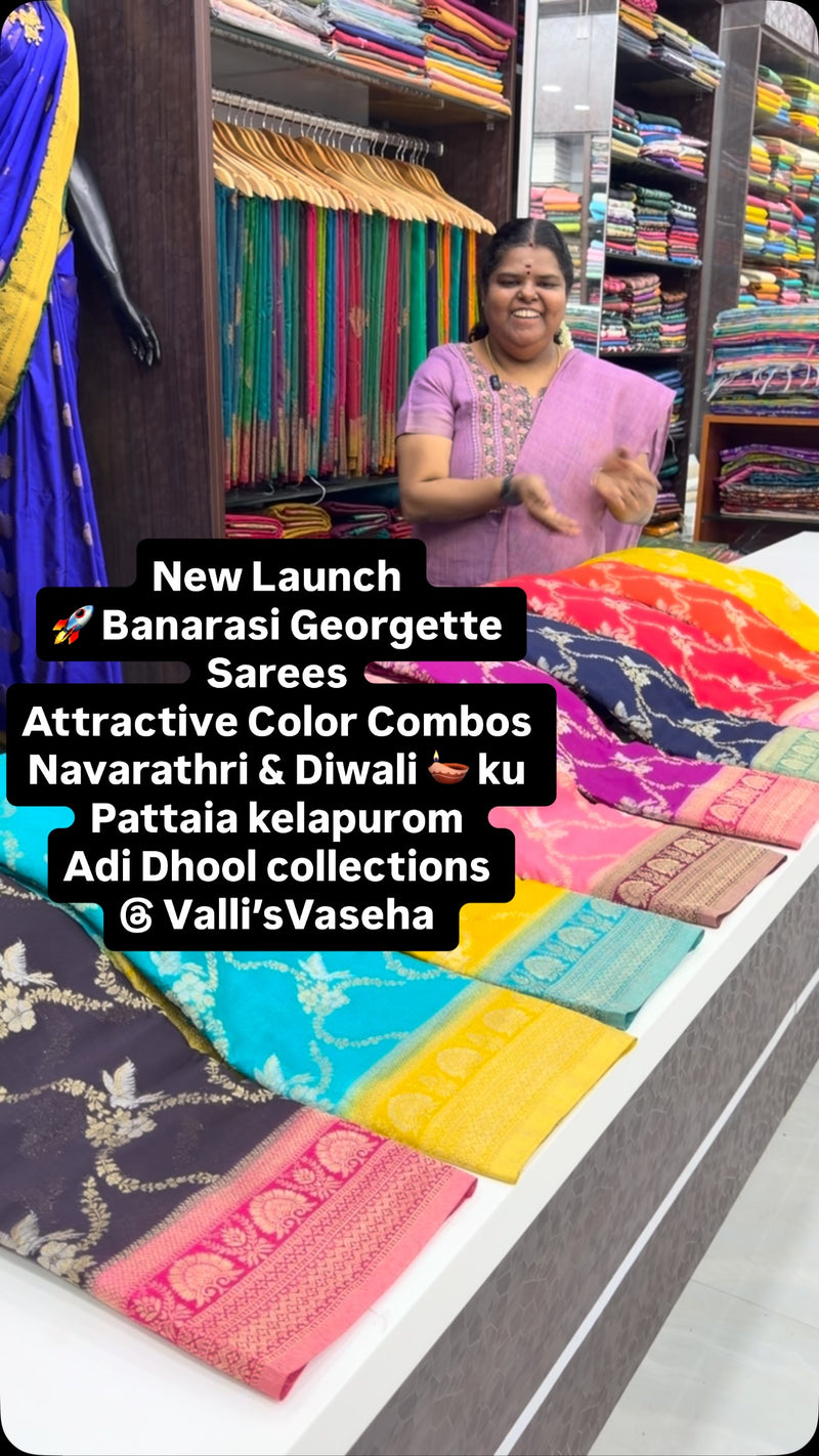 Navarathri Special - Premium Quality - Banarasi Georgette Sarees - ...
