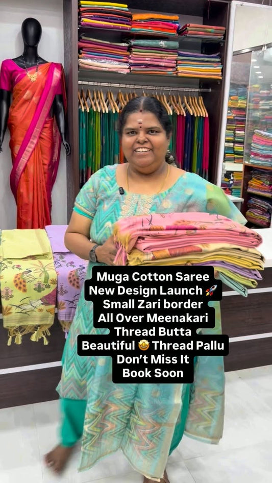 Muga Cotton Saree | Soft | Thread Work | Book Soon

Vallisvaseha.co...