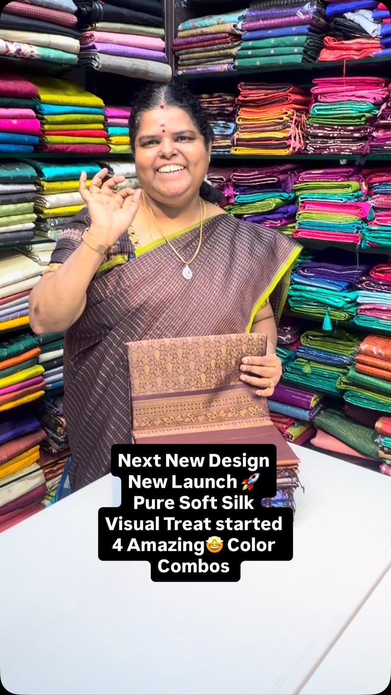 Visual Treat Started | Pure Soft Silk Saree | Turning Border | Flat...
