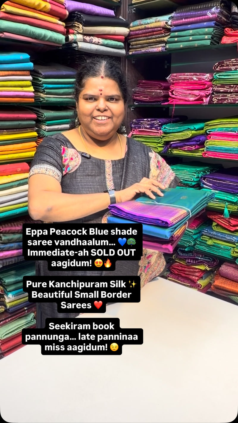 Eppa Peacock Blue shade saree vandhaalum… 💙🦚
Immediate-ah SOLD OU...