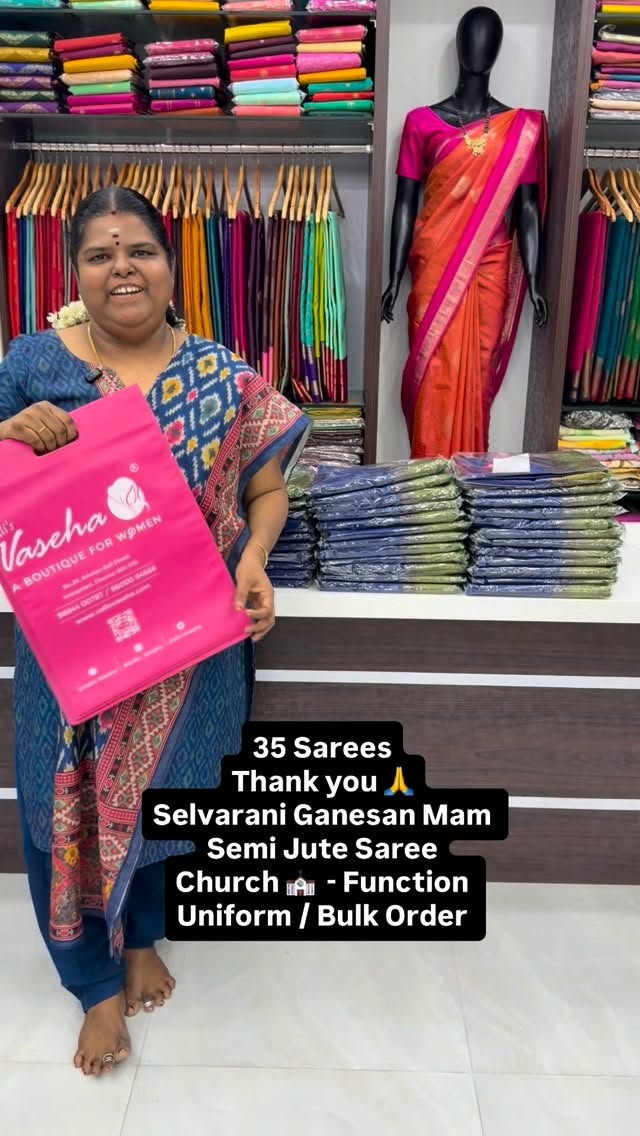 35 Sarees - Thank you 🙏 - Selvarani Ganesan Mam 
Semi Jute Saree -...