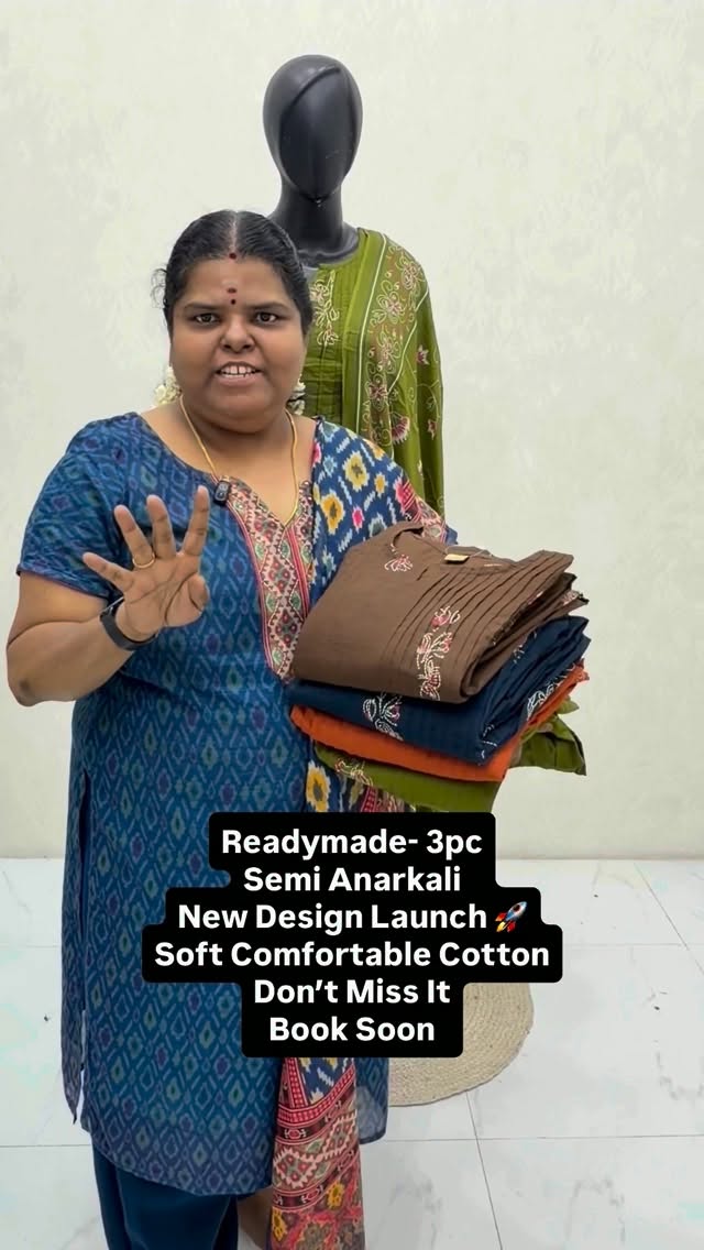 Readymade - Semi Anarkali Sets - Cotton - 3 pc Set | Don’t Miss It ...
