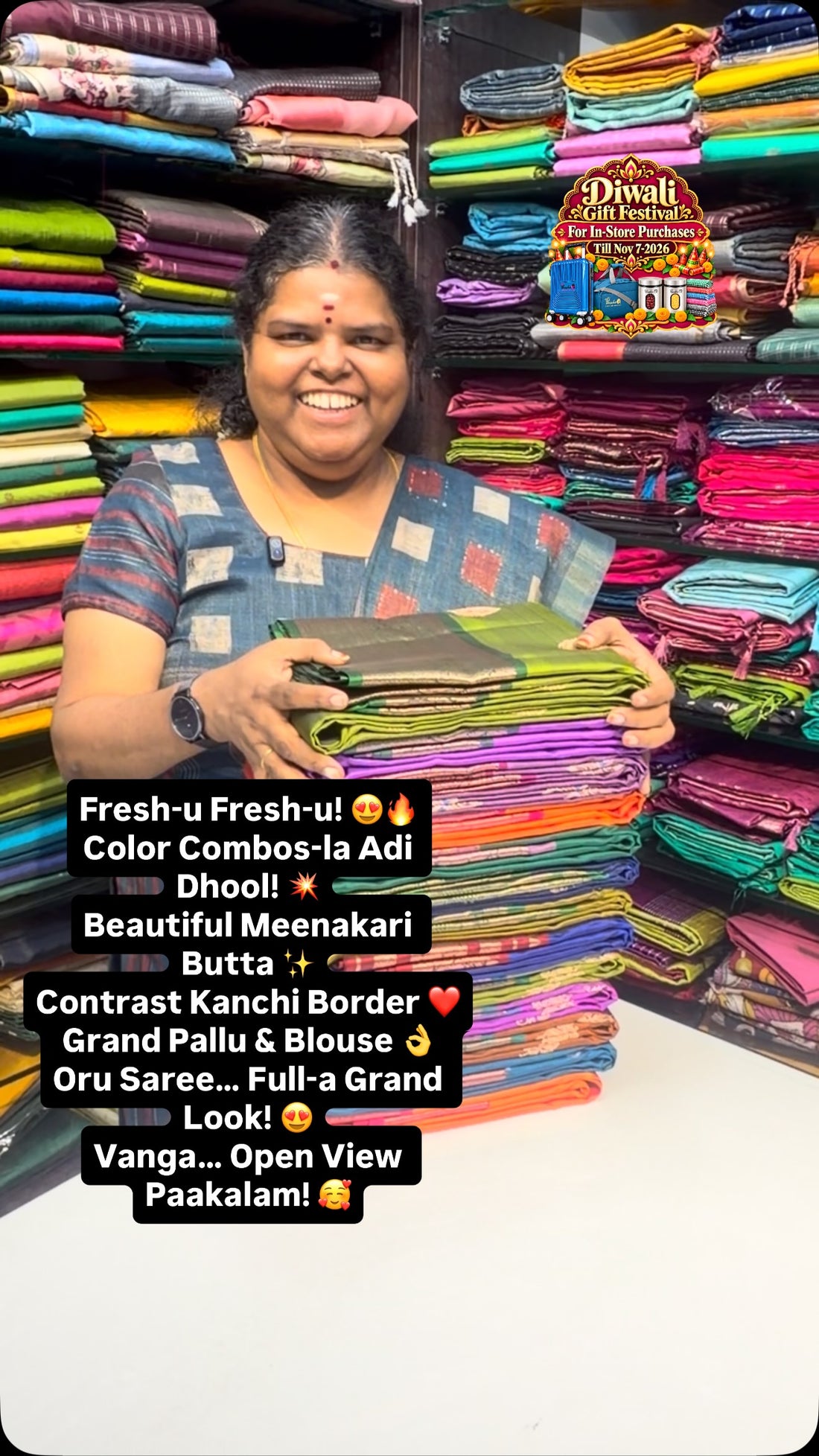 Fresh-u Fresh-u! 😍🔥
Color Combos-la Adi Dhool! 💥
Beautiful Meena...
