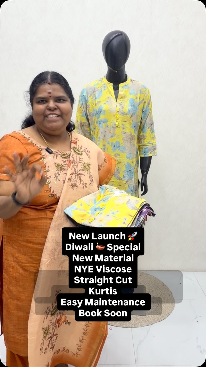 Readymade - New Material - Nye Viscose Silk - Staright Kurtis - Don...