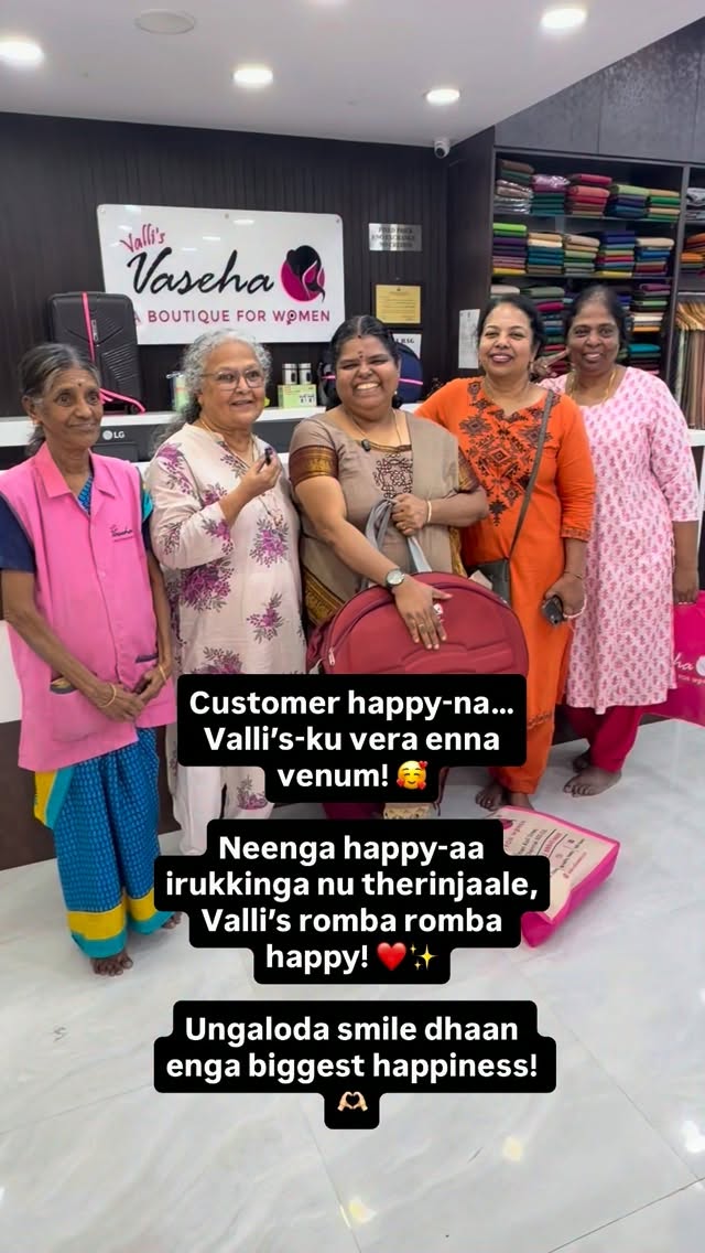 Thank you so much, Mam! ❤️🥹

Customer happy-na…
Valli’s-ku vera en...