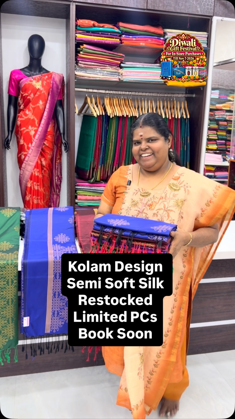 Get Ready to shine in Kolam Semi silk saree 💫⚡️ | Good for gifting...