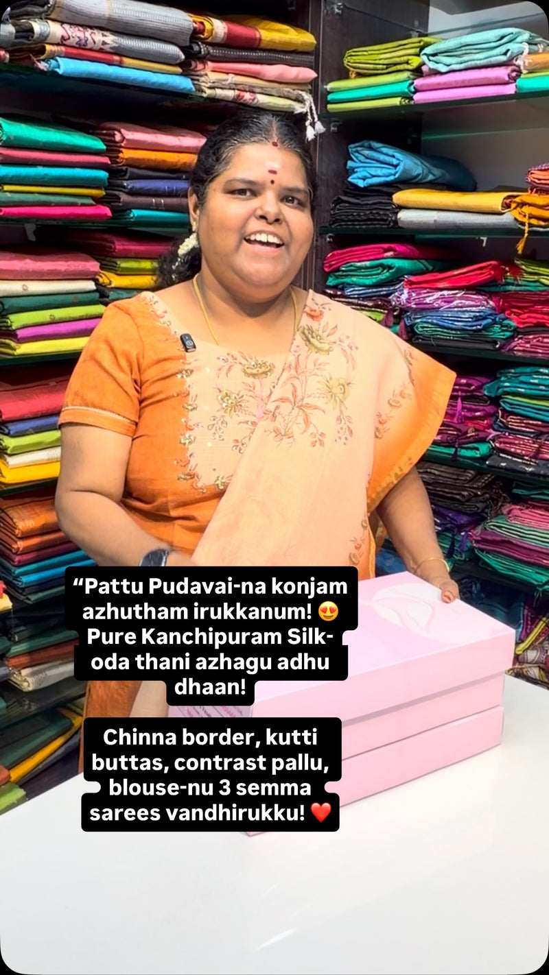 “Pattu Pudavai-na konjam azhutham irukkanum! 😍 Pure Kanchipuram Si...