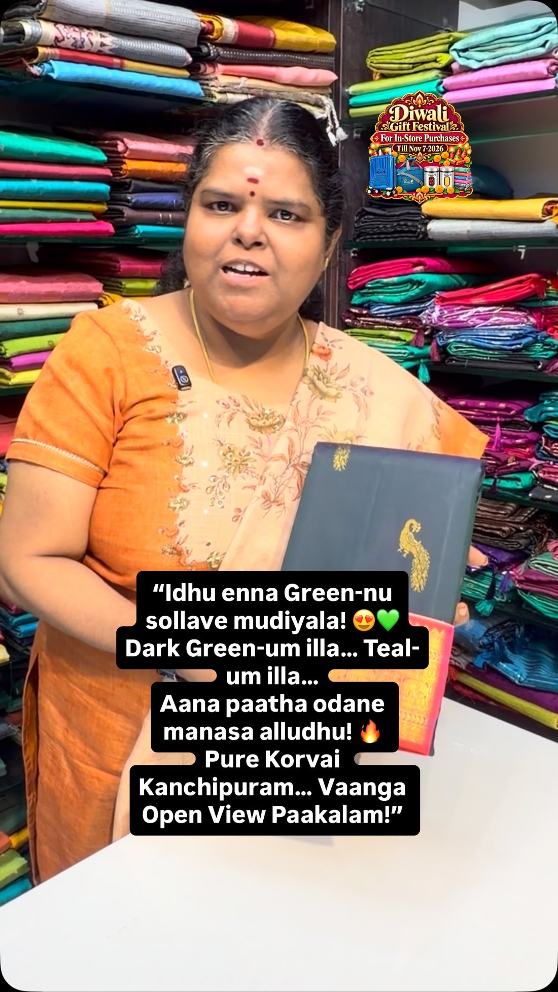 “Idhu enna Green-nu sollave mudiyala! 😍💚
Dark Green-um illa… Teal...