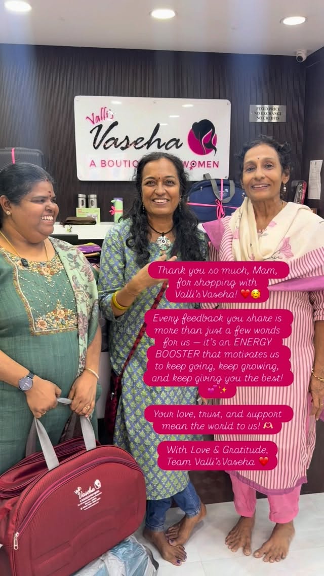 Thank you so much, Mam, for shopping with Valli’sVaseha! ❤️🥰

Ever...