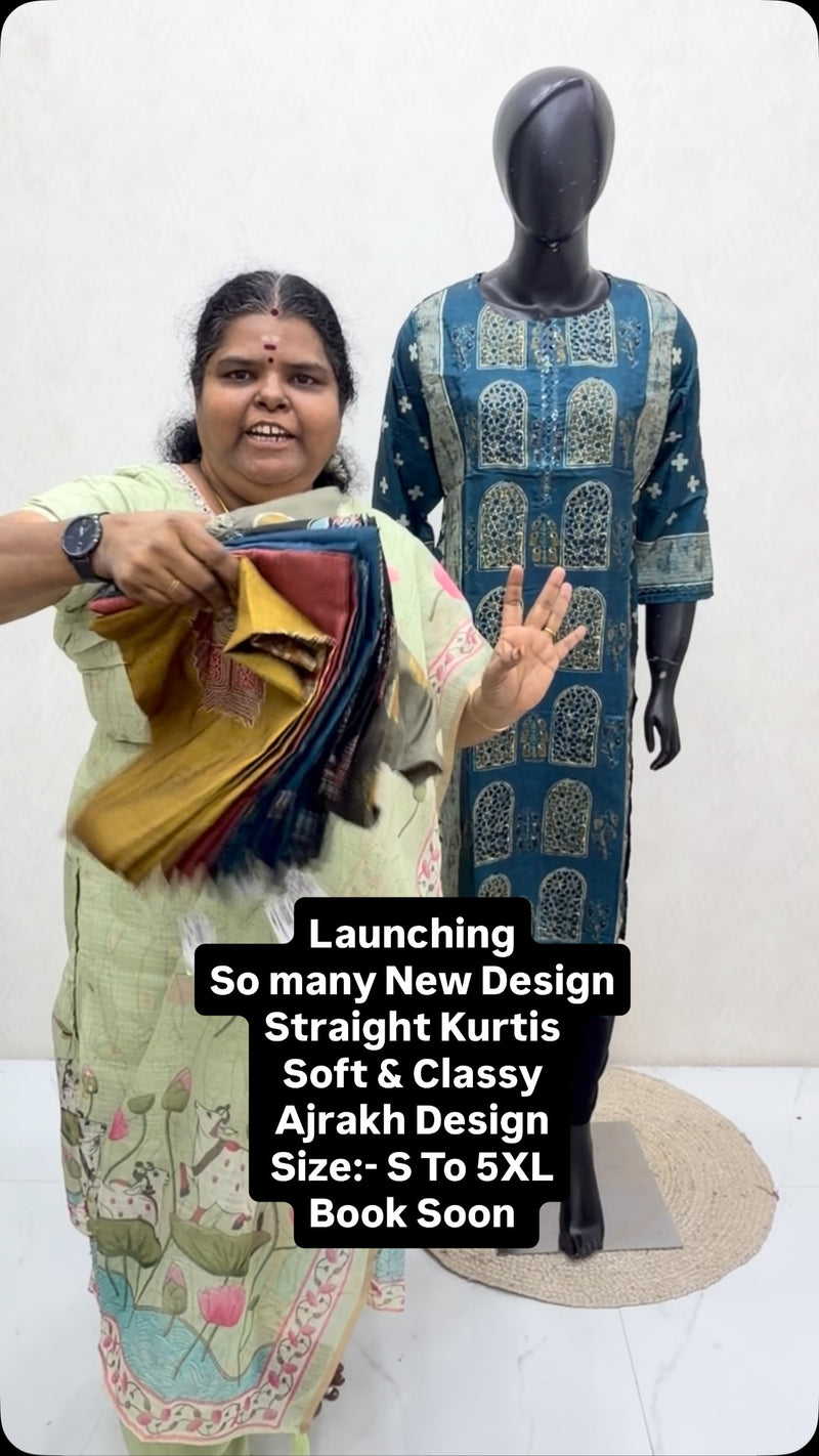 Launching
So many New Design
Straight Kurtis 
Soft & Classy
Ajrakh ...