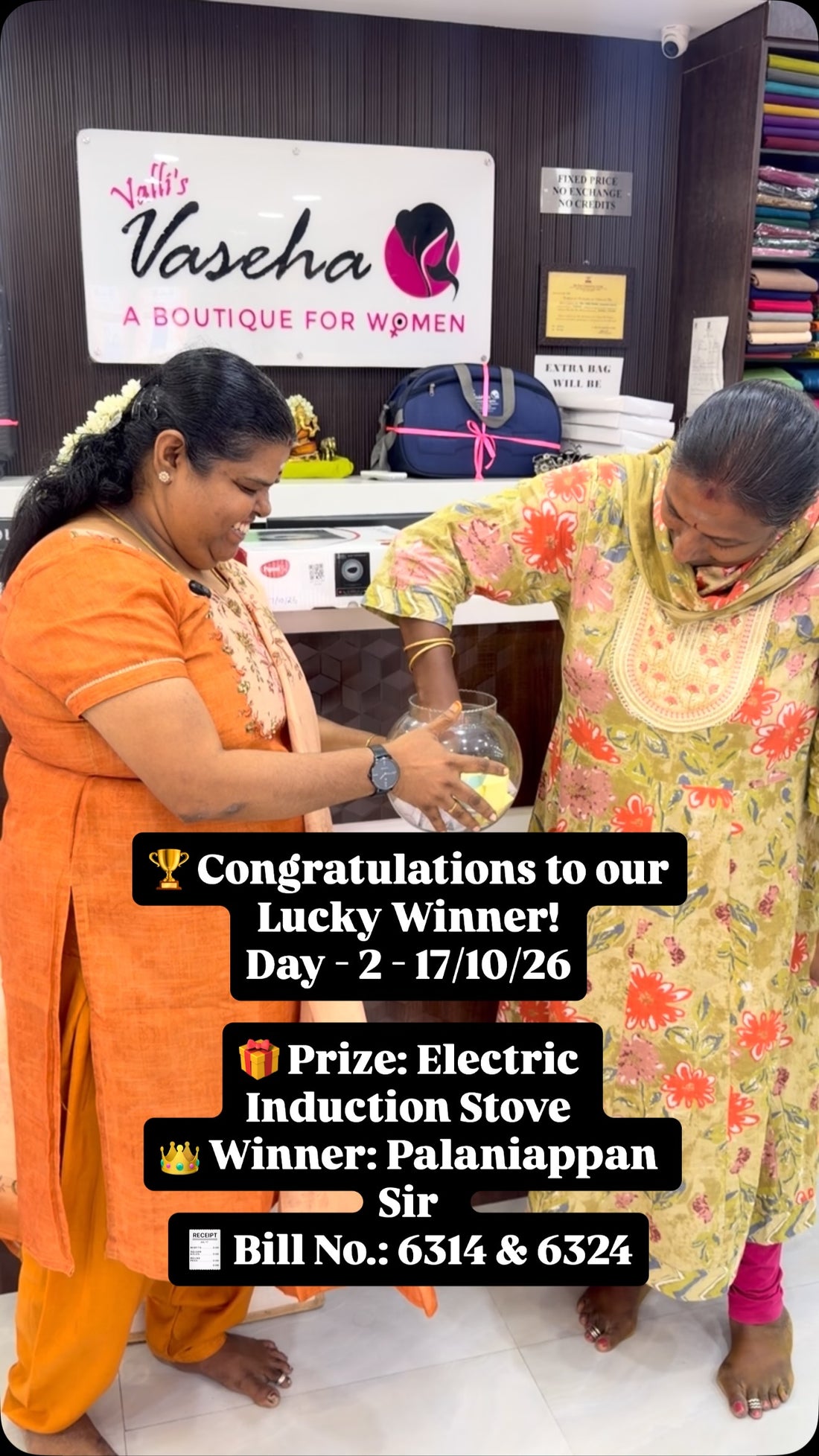 🎉 DAY 2 - 17/10/26 - LUCKY DRAW WINNER! 🎉

✨ Diwali celebrations ...