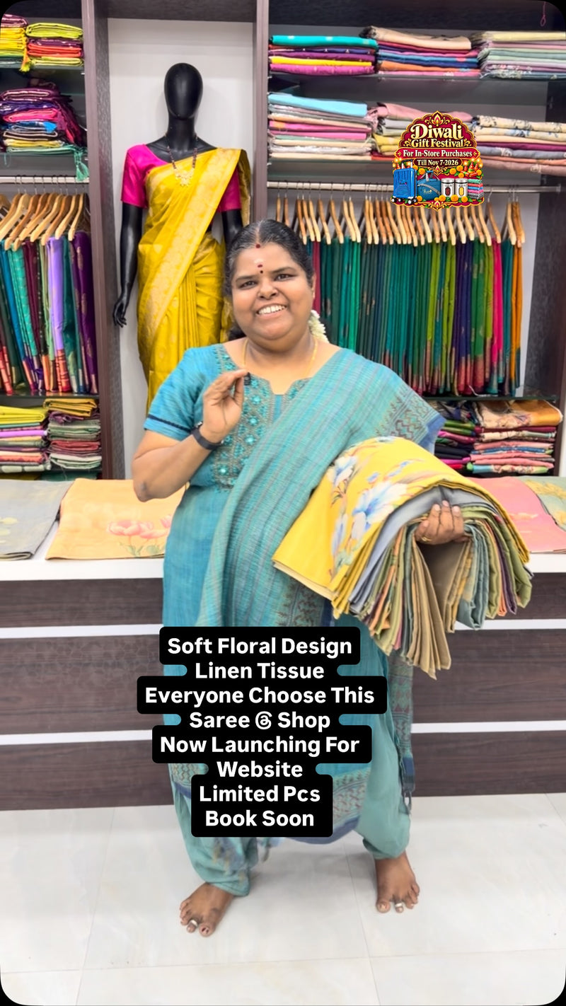 Soft Linen Tissue  Sarees - Good for Gifting - Book Soon

Vallisvas...