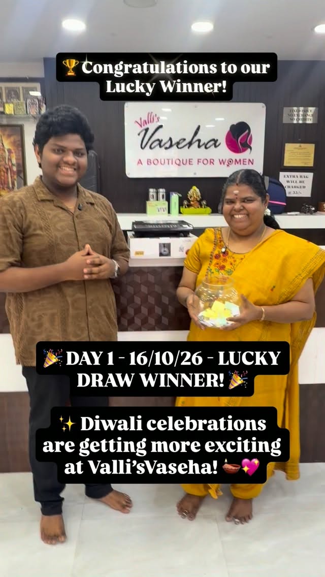 🎉 DAY 1 LUCKY DRAW WINNER! 🎉

✨ Diwali celebrations are getting m...