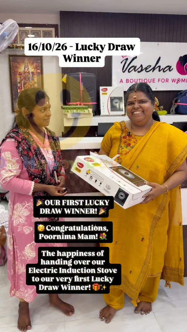 🎉 OUR FIRST LUCKY DRAW WINNER! 🎉

🥳 Congratulations, Poornima Ma...