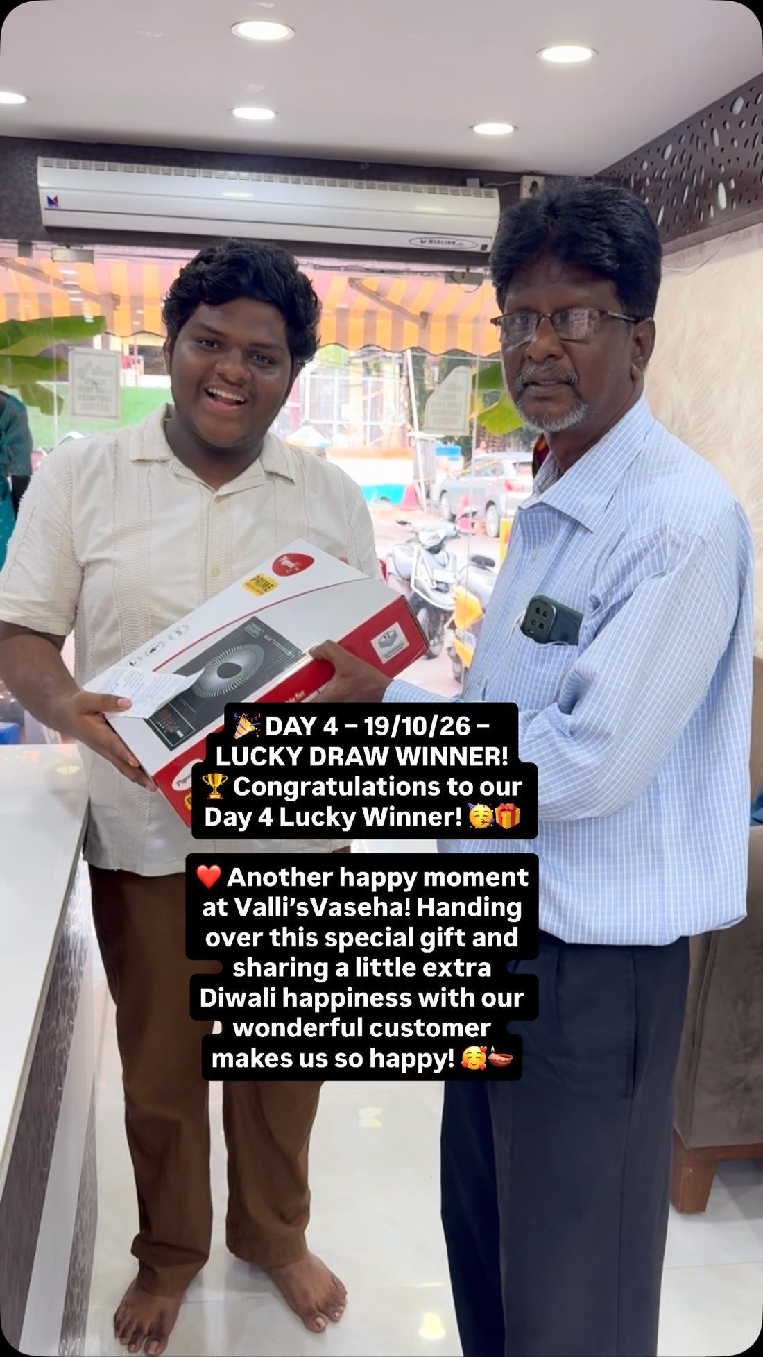 🎉 DAY 4 – 19/10/26 – LUCKY DRAW WINNER! 🎉

🪔 Diwali celebrations...