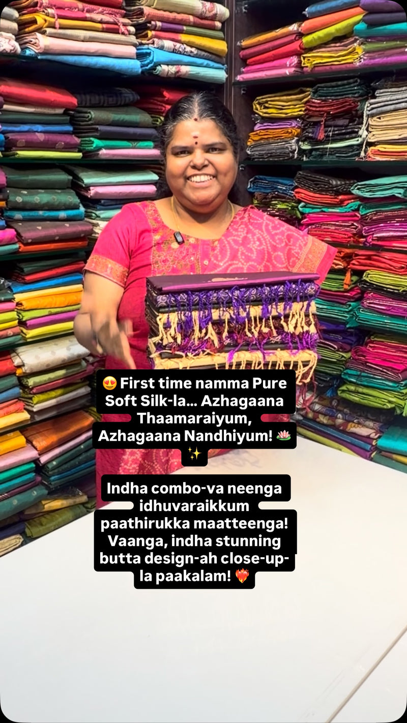 😍 First time namma Pure Soft Silk-la… Azhagaana Thaamaraiyum, Azha...