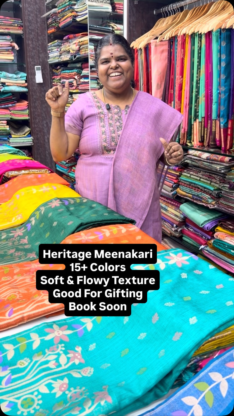 Semi Banarasi Heritage Silk - Meenakari Weaving Design - Good for G...